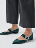 SJP by Sarah Jessica Parker Chime Satin Pointed Mary Jane Flats, Jungle