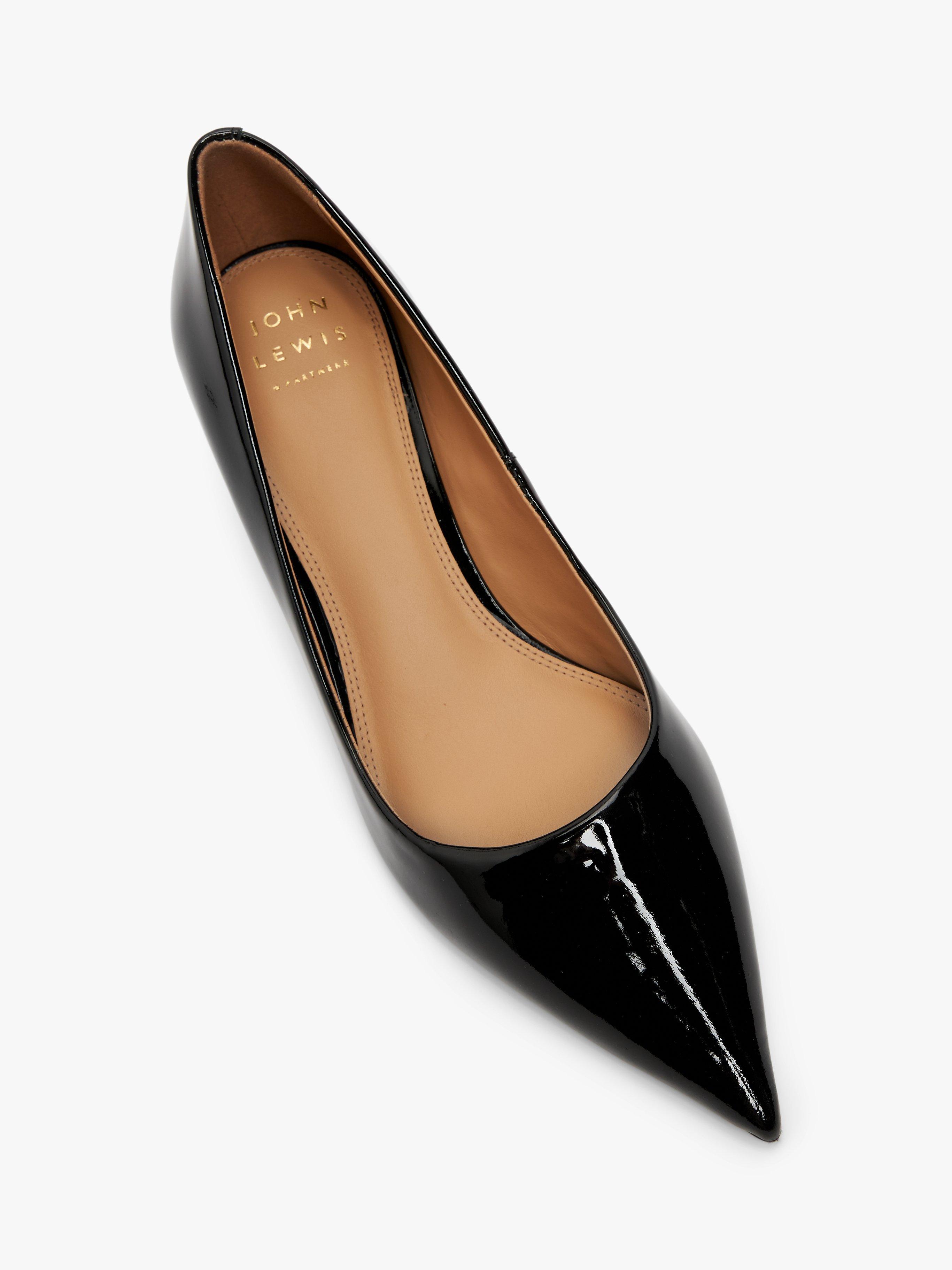 Product image 5 of 5, which shows John Lewis Alabama Leather Kitten Heel Closed Pointed Court Shoes, Black, 6