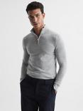 Reiss Blackhall Merino Wool Funnel Neck Half Zip Jumper