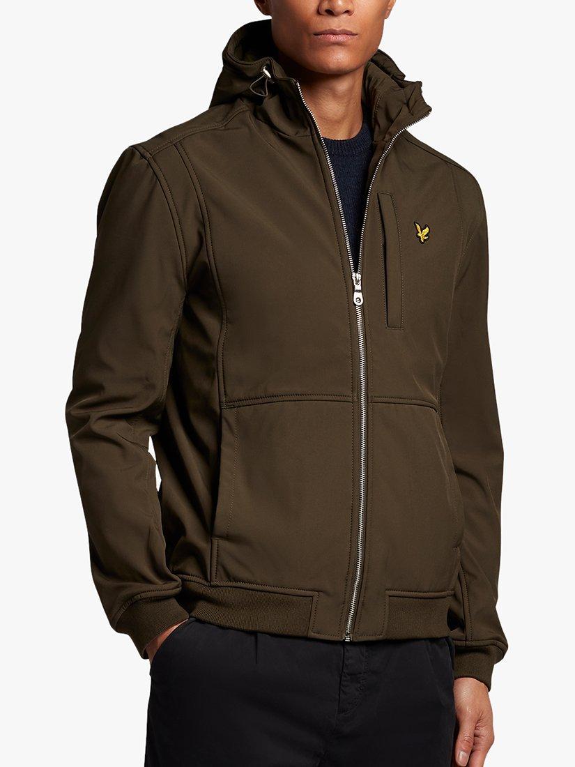 Product image 1 of 5, which shows Lyle & Scott Softshell Jacket, Olive, XS