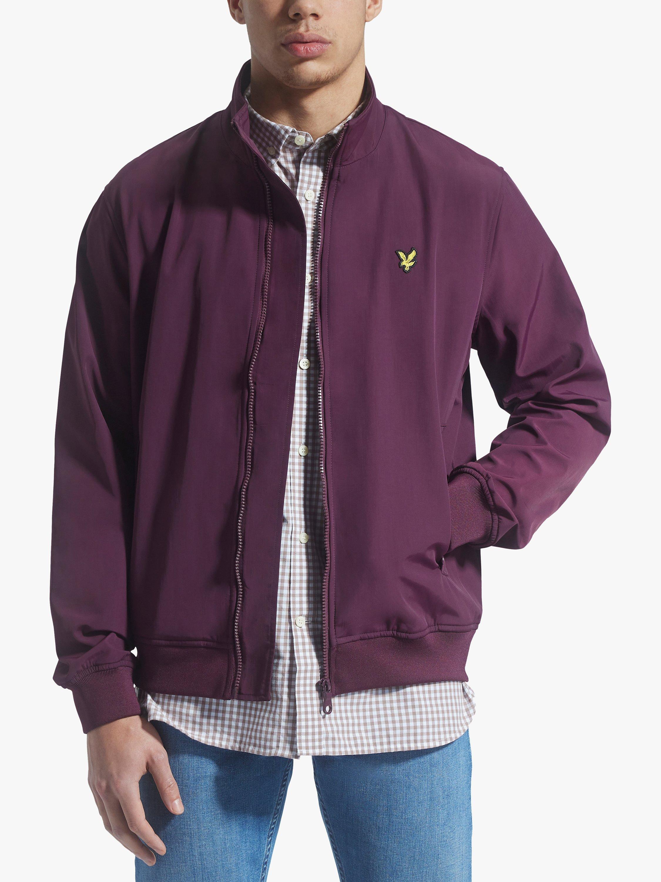 Product image 1 of 5, which shows Lyle & Scott Mesh Backed Funnel Neck Jacket, Z562 Burgundy, XS