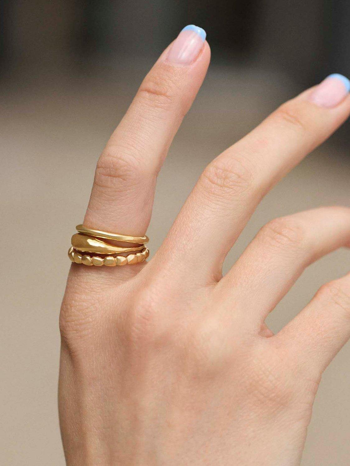 Monica Vinader Deia Ring, Gold, P