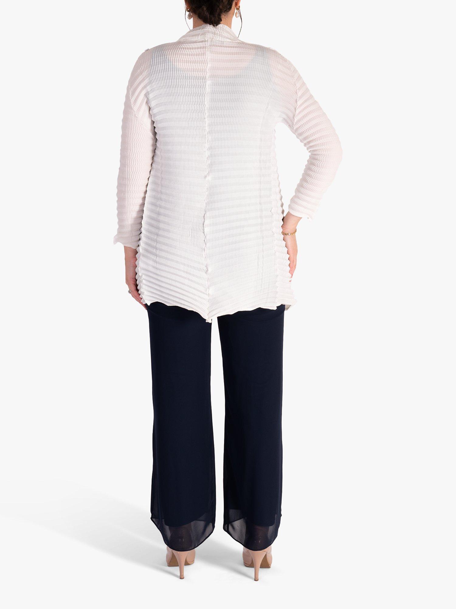 Product image 2 of 8, which shows chesca Concertina Pleated Jacket, Ivory, S-M
