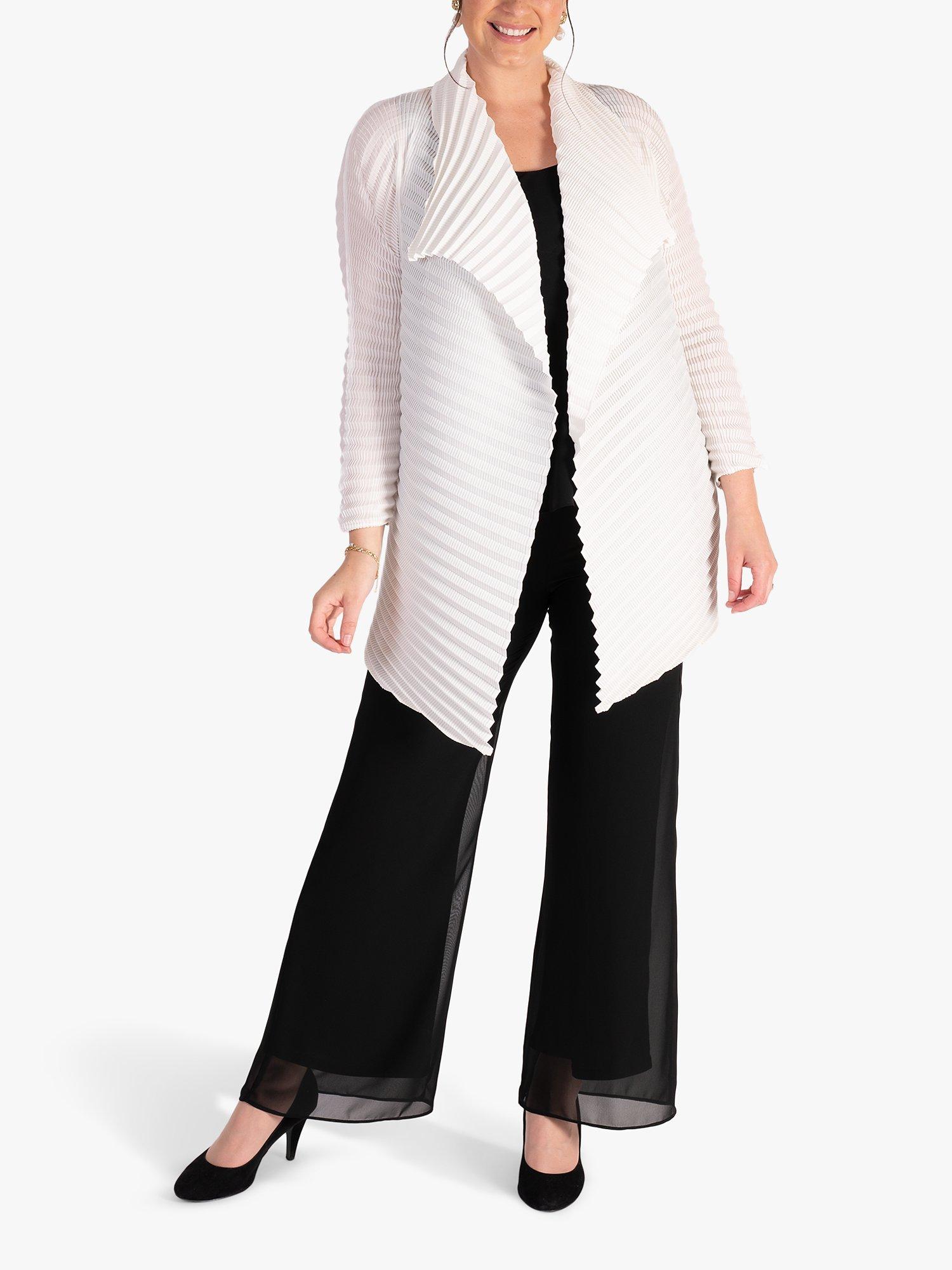 Product image 4 of 8, which shows chesca Concertina Pleated Jacket, Ivory, S-M