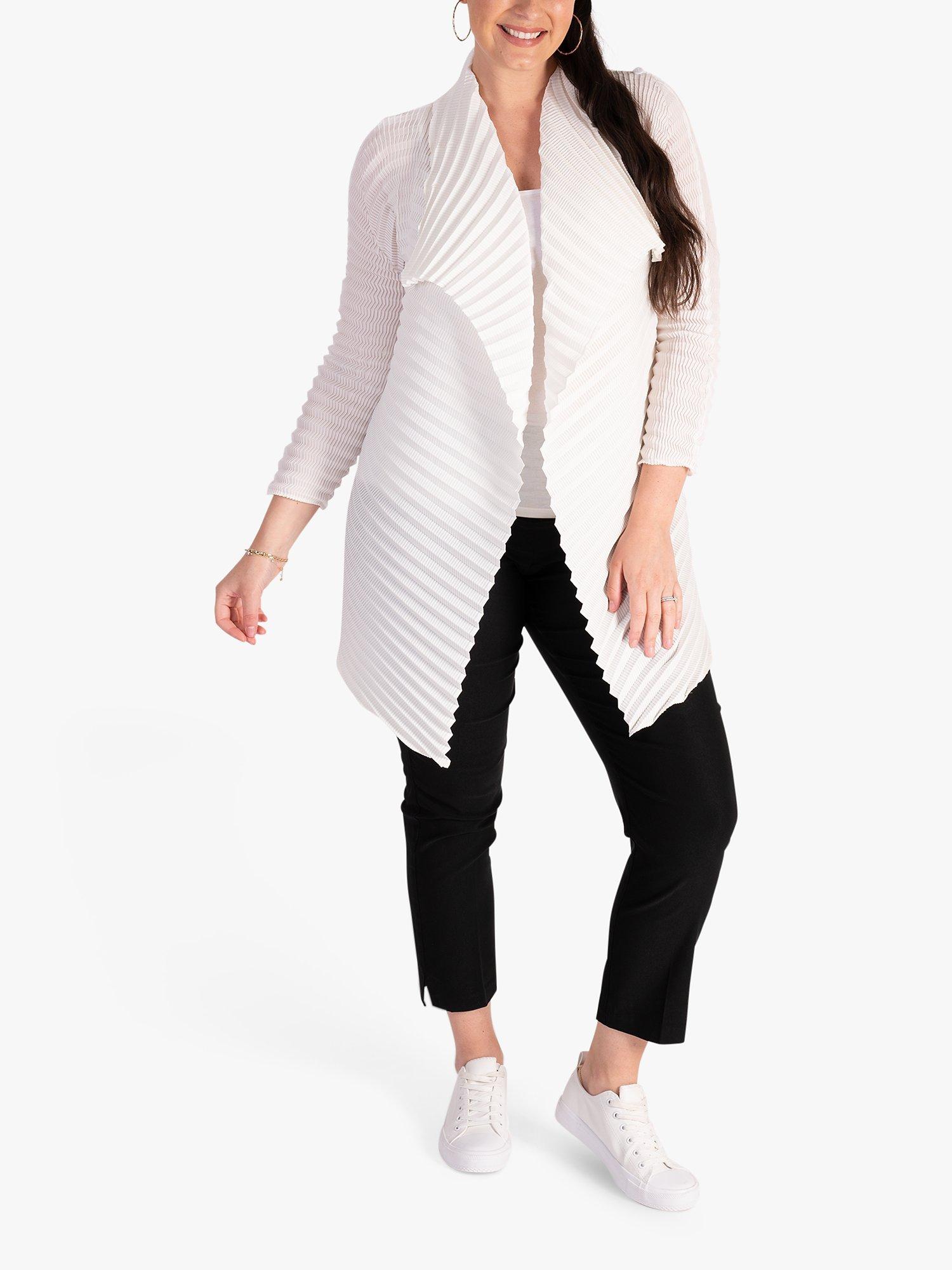 Product image 6 of 8, which shows chesca Concertina Pleated Jacket, Ivory, S-M