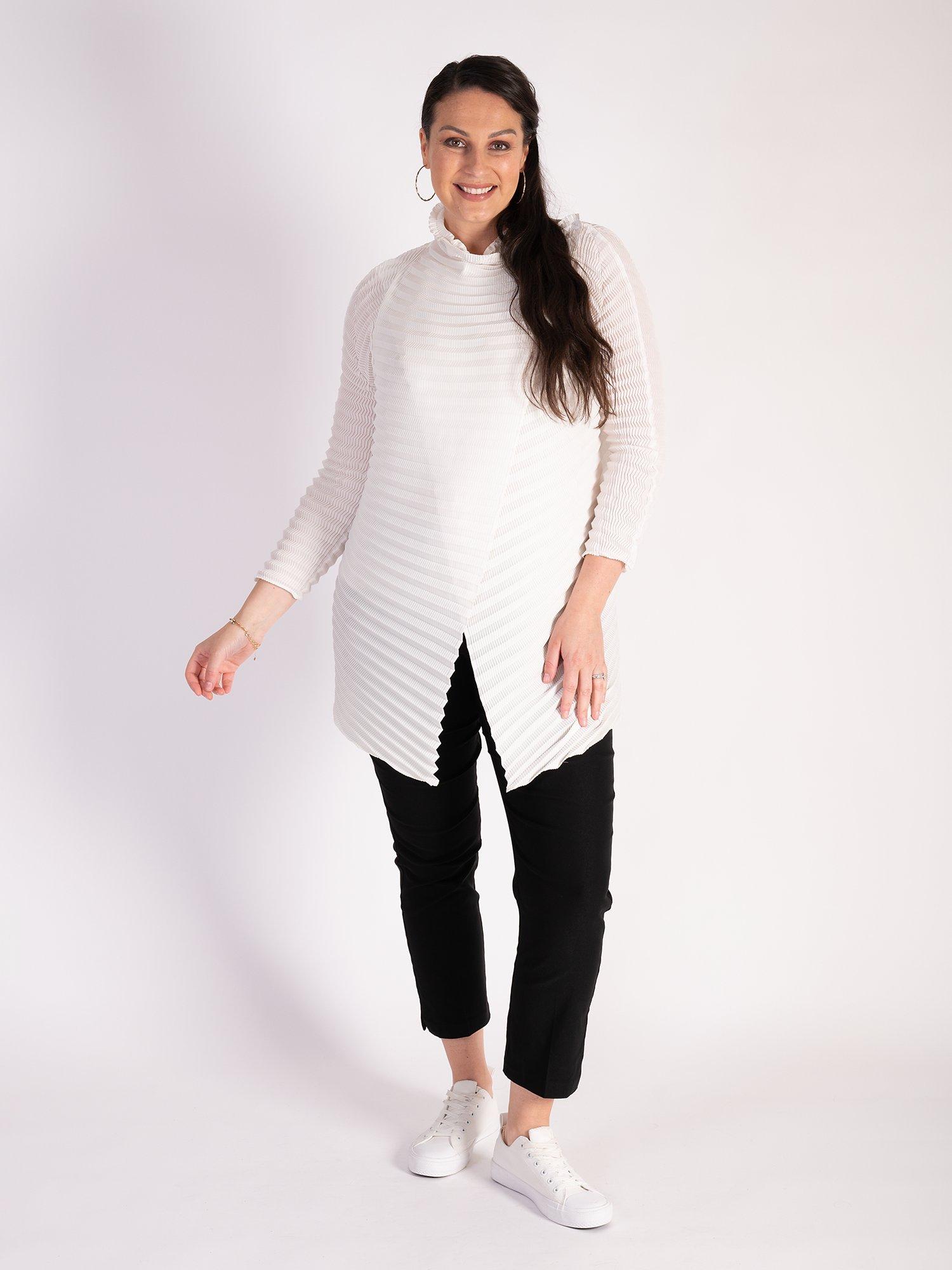 Product image 7 of 8, which shows chesca Concertina Pleated Jacket, Ivory, S-M