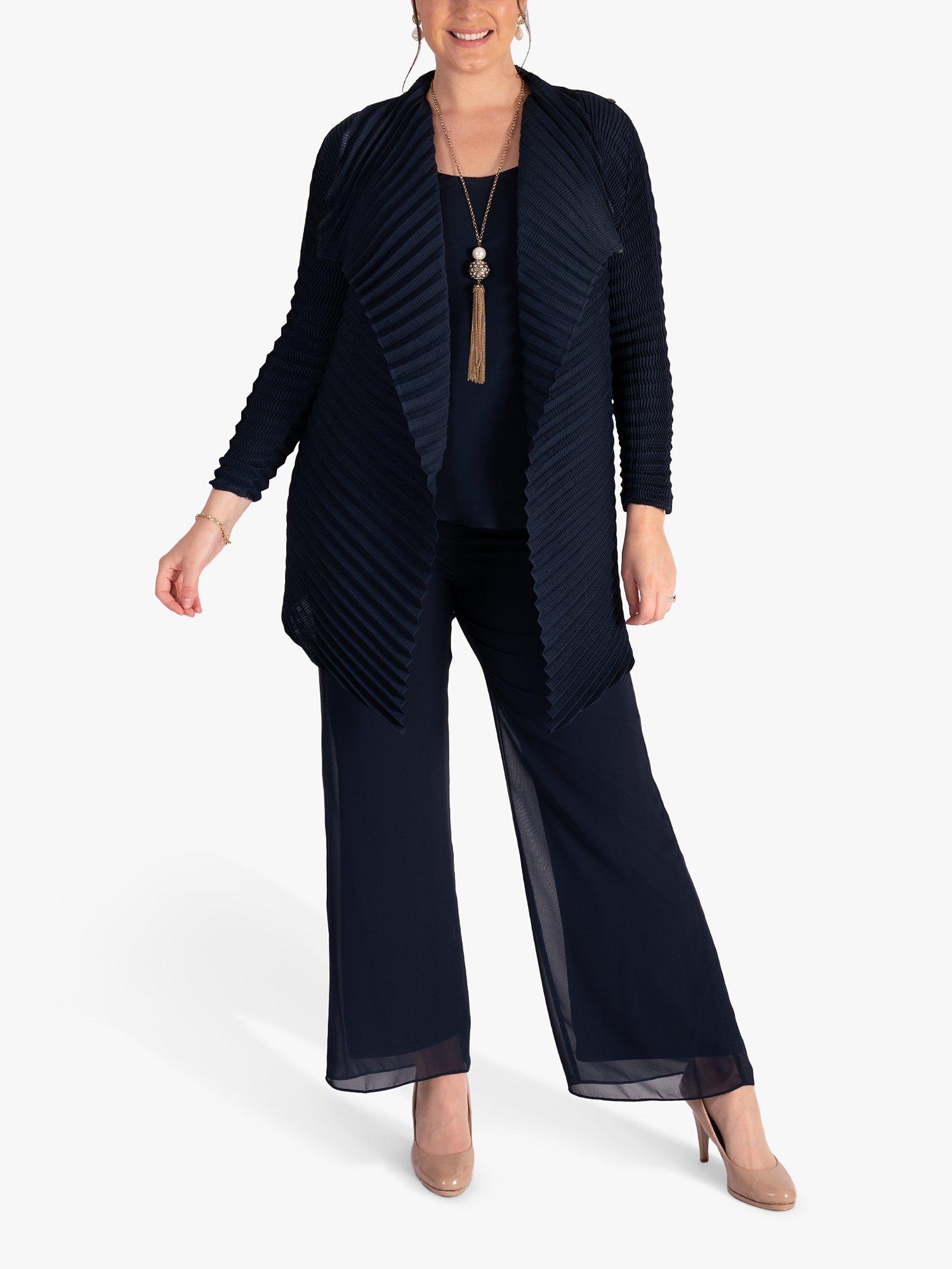 Product image 4 of 8, which shows chesca Concertina Pleated Jacket, Navy, S-M