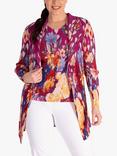 chesca Floral Border Print Pleated Shrug, Fuchsia/Multi