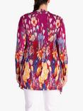 chesca Floral Border Print Pleated Shrug, Fuchsia/Multi