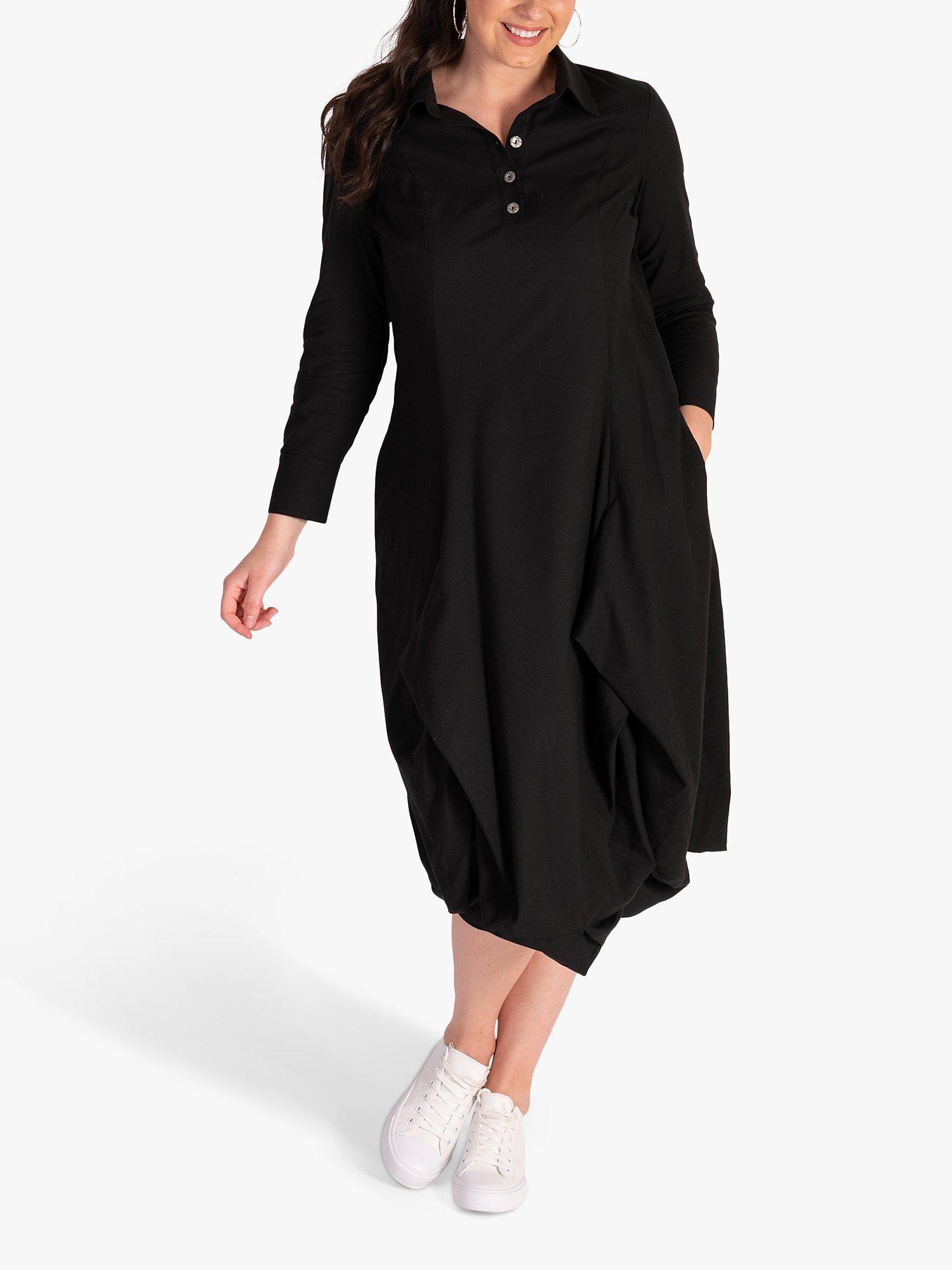 Product image 4 of 7, which shows chesca Tuck Detail Midi Dress, Black, 12-14