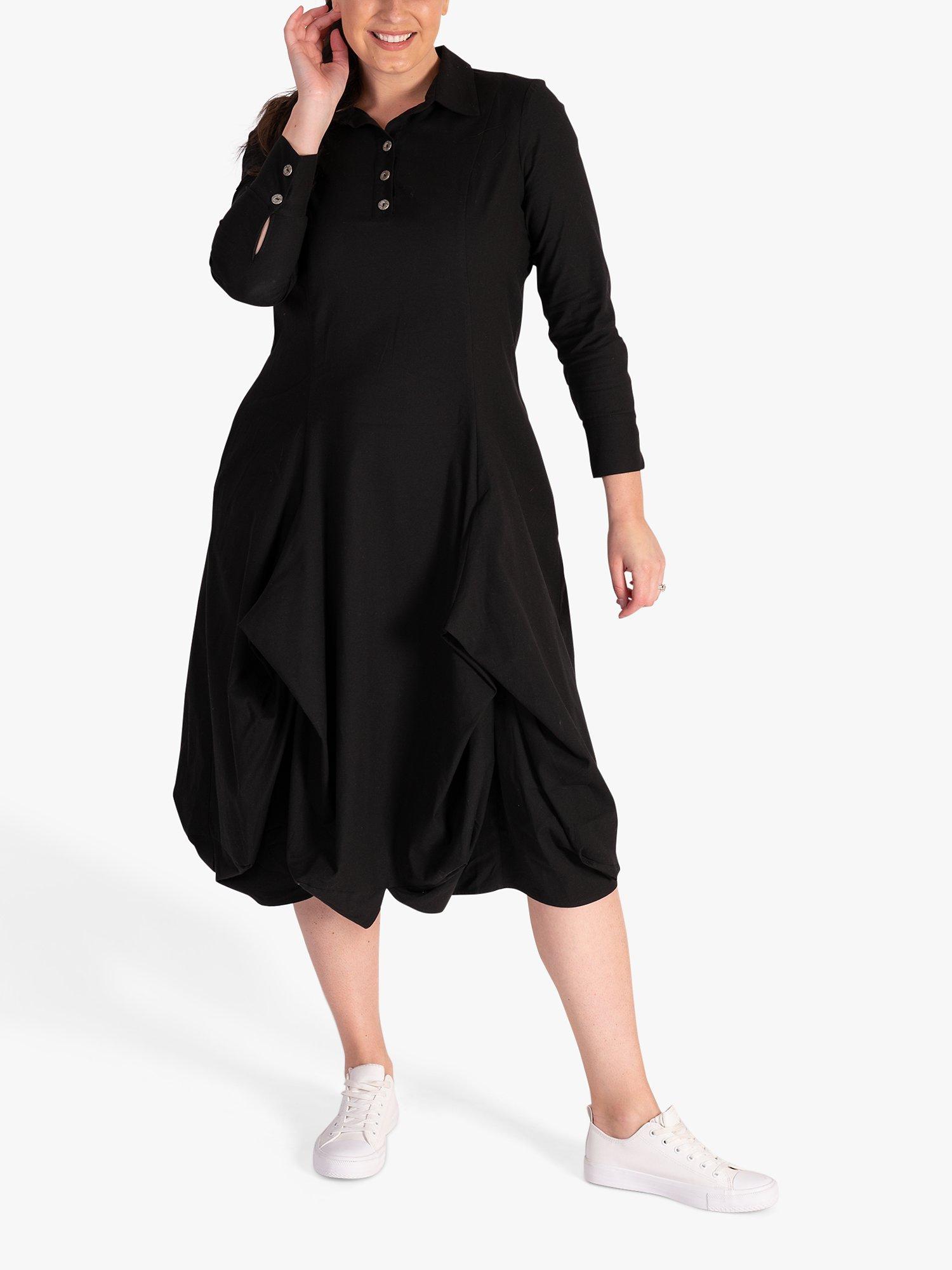 Product image 5 of 7, which shows chesca Tuck Detail Midi Dress, Black, 12-14