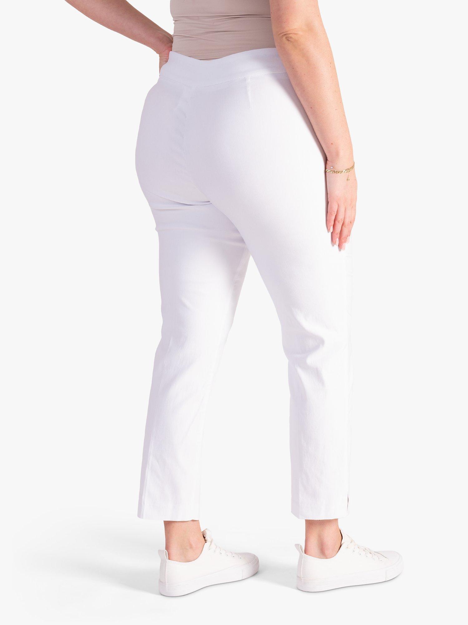 Product image 2 of 8, which shows chesca Slim Leg Trousers, White, 14