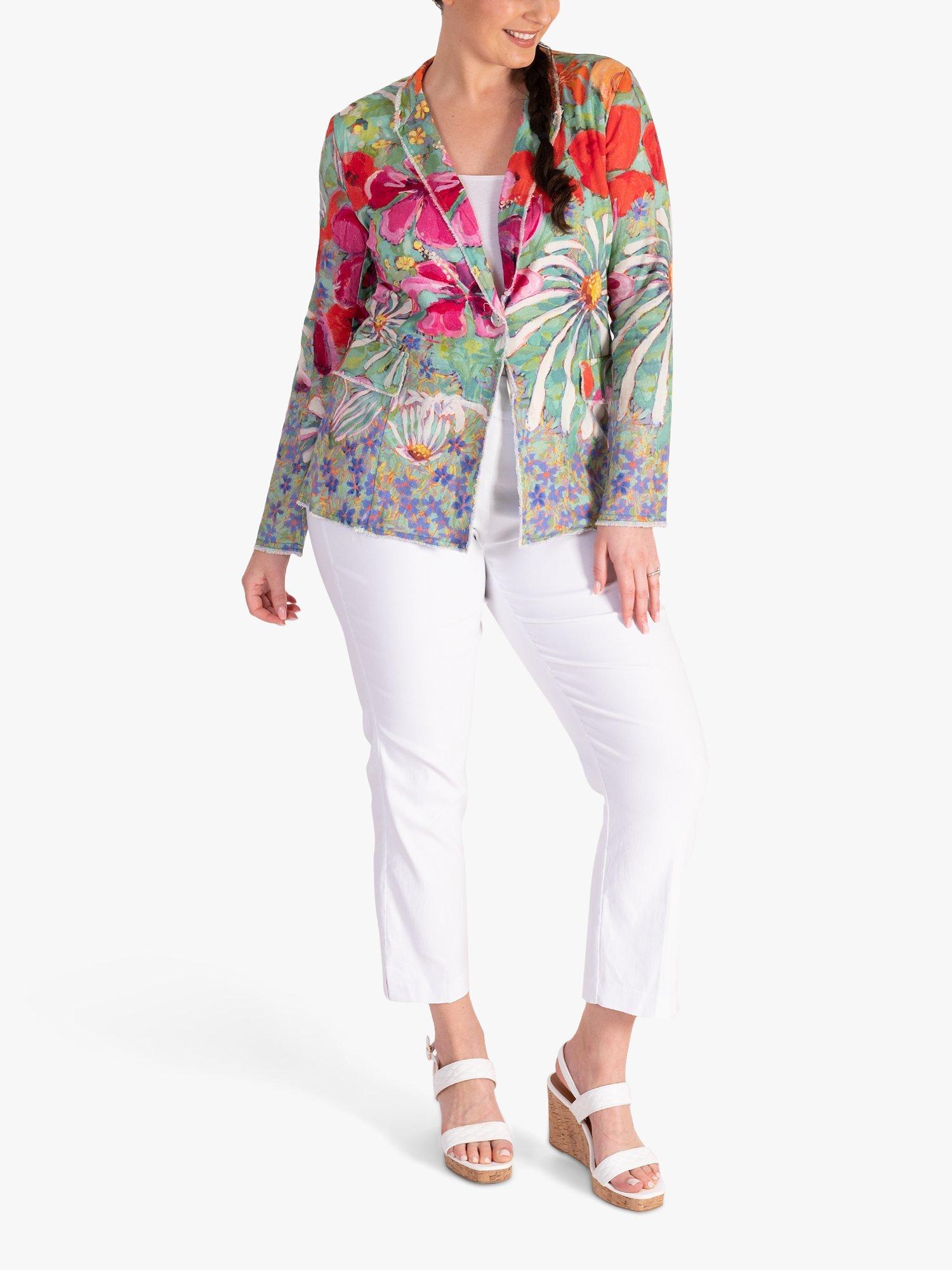 Product image 3 of 8, which shows chesca Slim Leg Trousers, White, 14