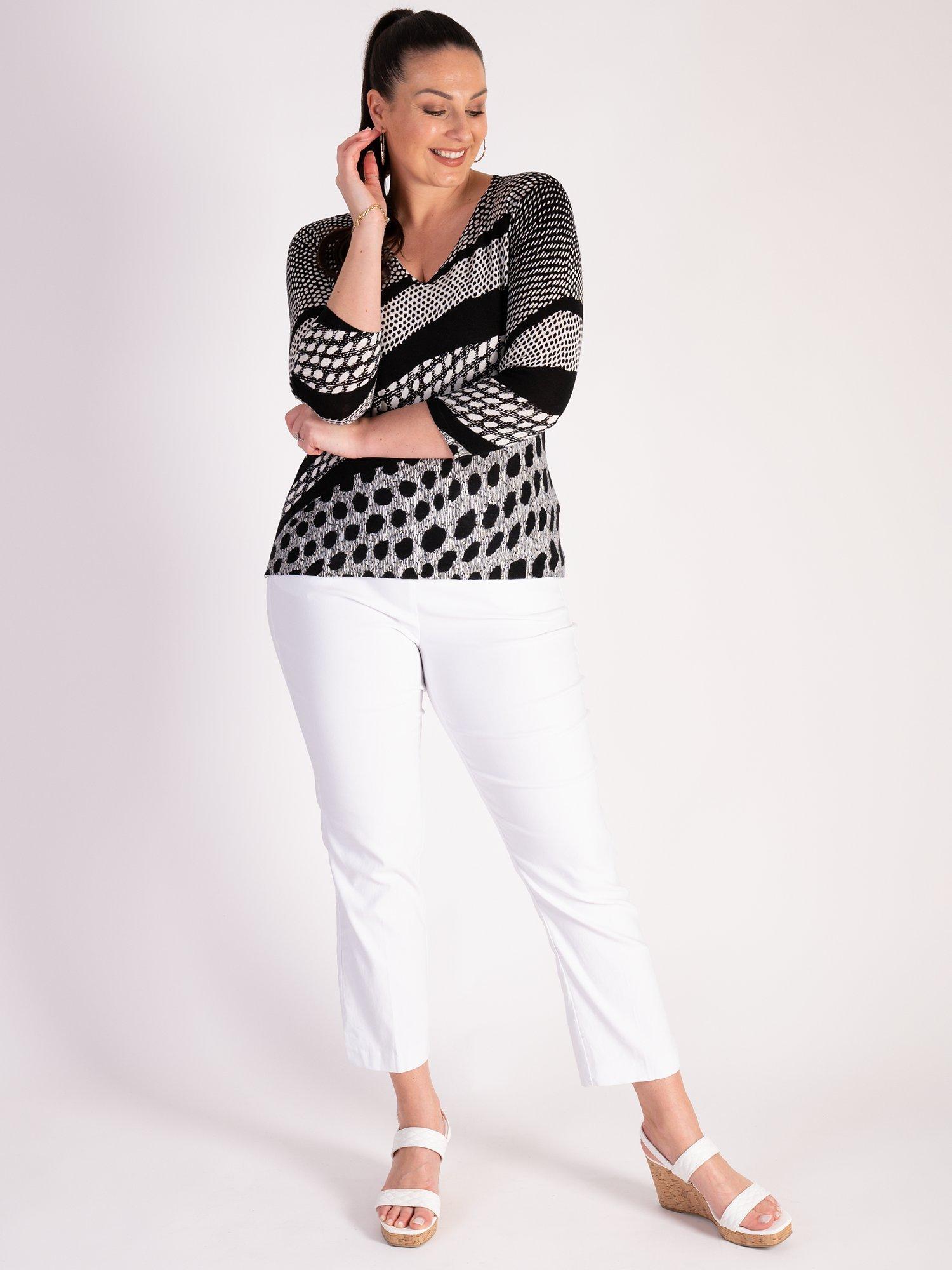 Product image 7 of 8, which shows chesca Slim Leg Trousers, White, 14
