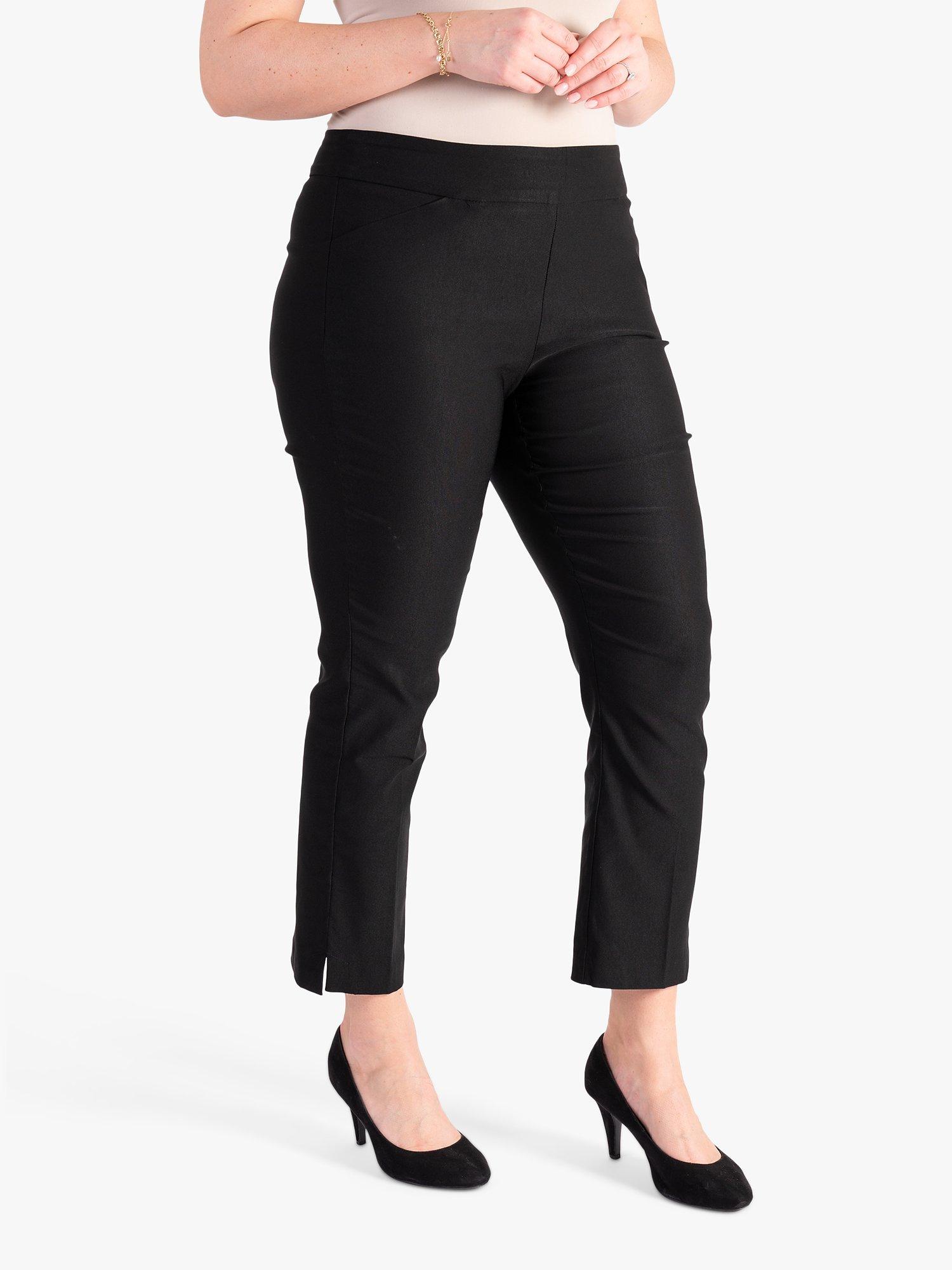 Product image 1 of 6, which shows chesca Slim Leg Trousers, Black, 14