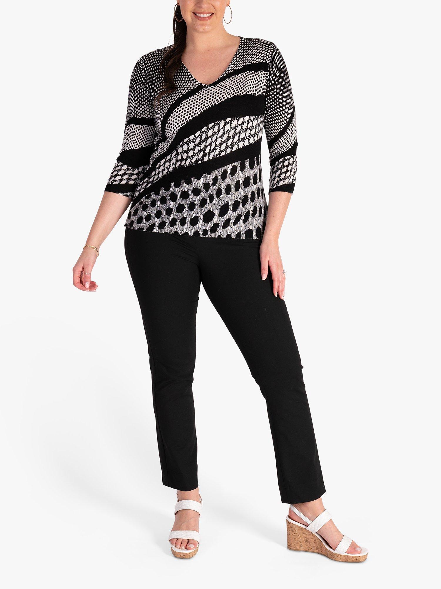 Product image 5 of 6, which shows chesca Slim Leg Trousers, Black, 14