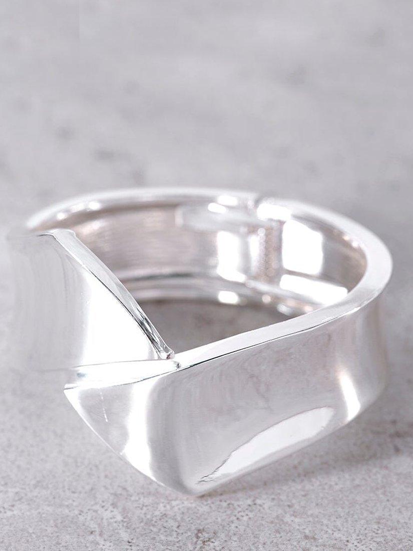 Mint Velvet Crossover Bangle, Silver