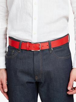 Simon Carter Leather Jeans Belt - view 2, Red