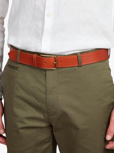 Simon Carter Leather Jeans Belt - view 2, Tan