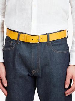 Simon Carter Leather Jeans Belt - view 2, Yellow