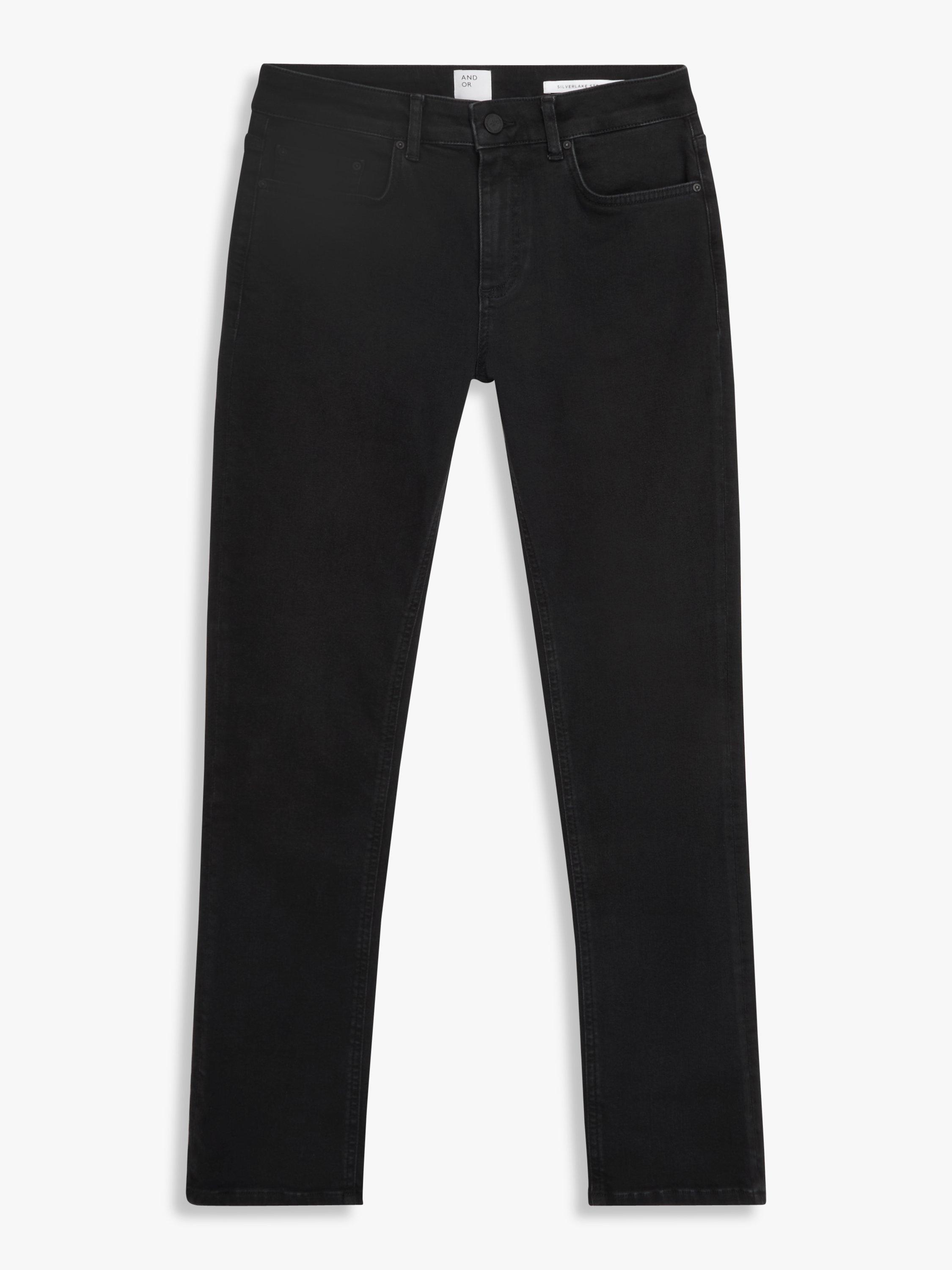 Product image 4 of 6, which shows AND/OR Silverlake Straight Cut Jeans, Washed Black, 34R