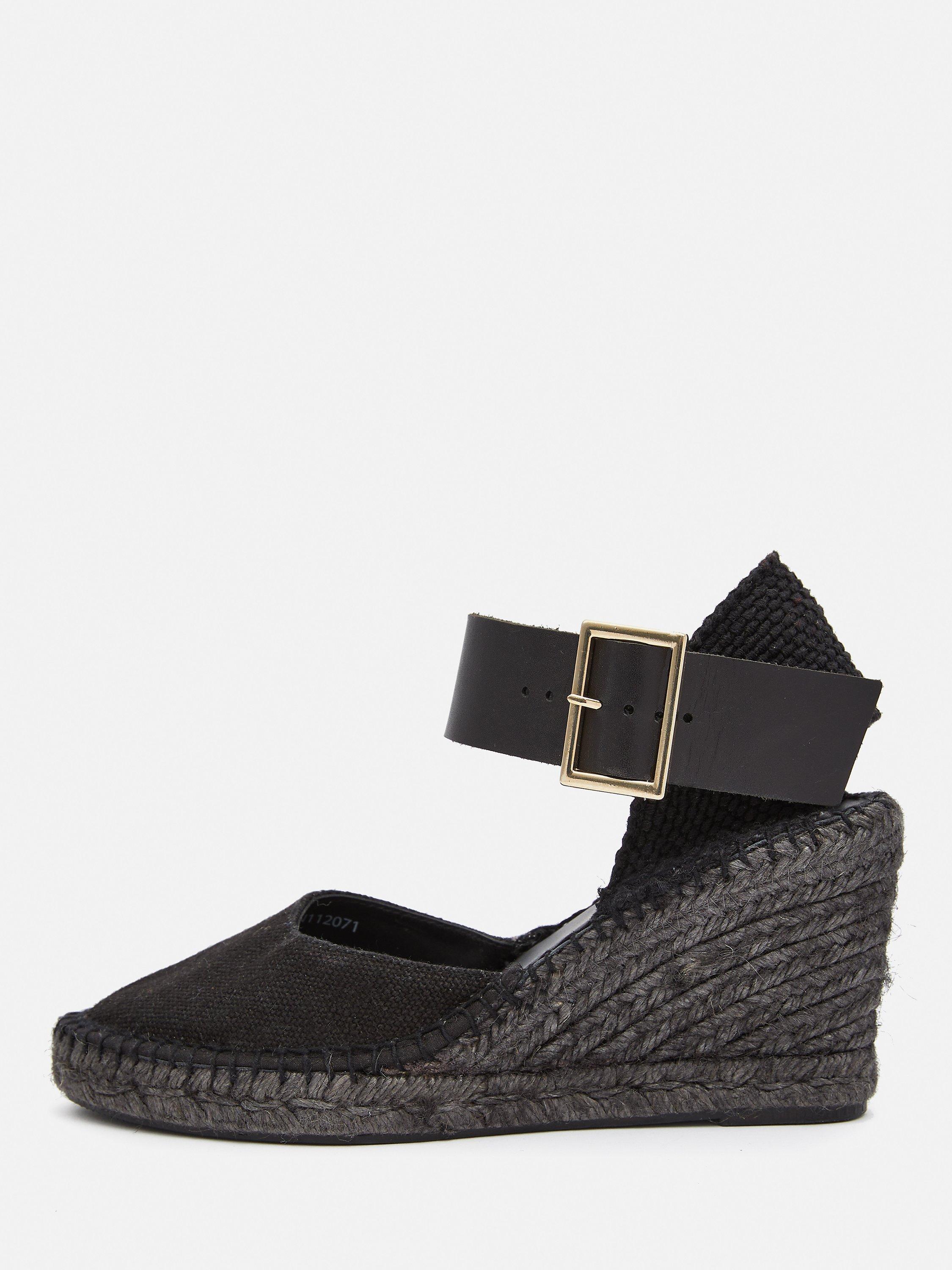 Jigsaw Spanish Wedge Heel Espadrille Sandals, Black
