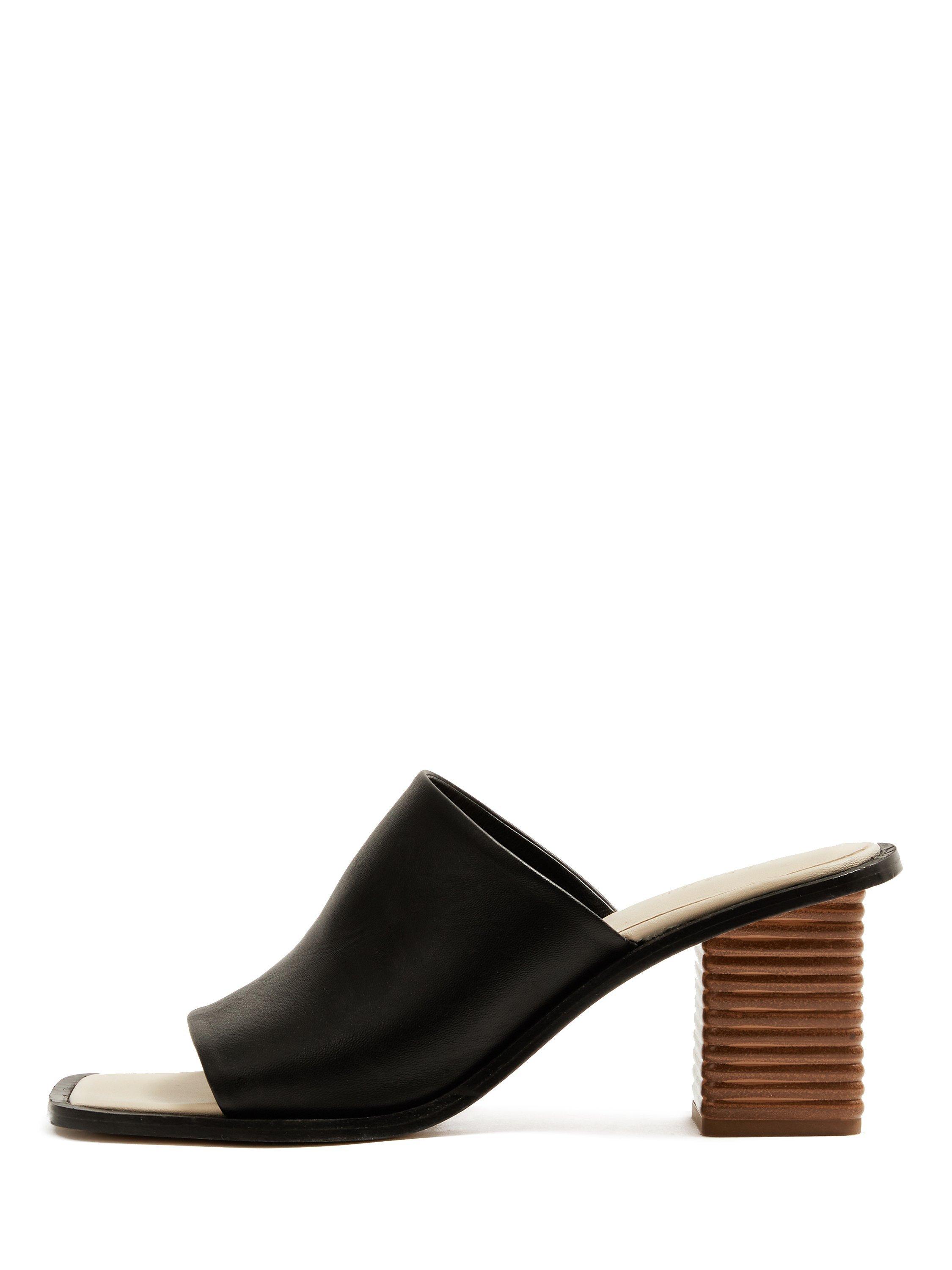Jigsaw Coop Leather Heel Mules, Black