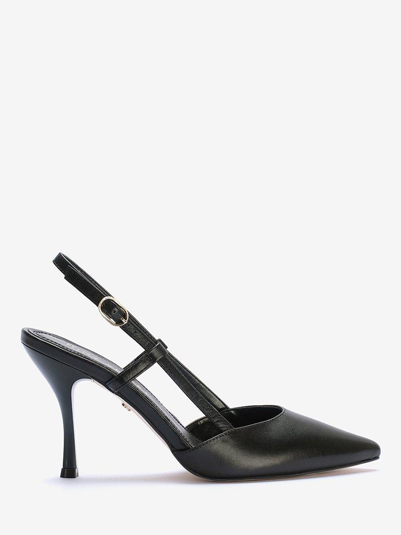 Mint Velvet Leather Slingback Court Heels, Black