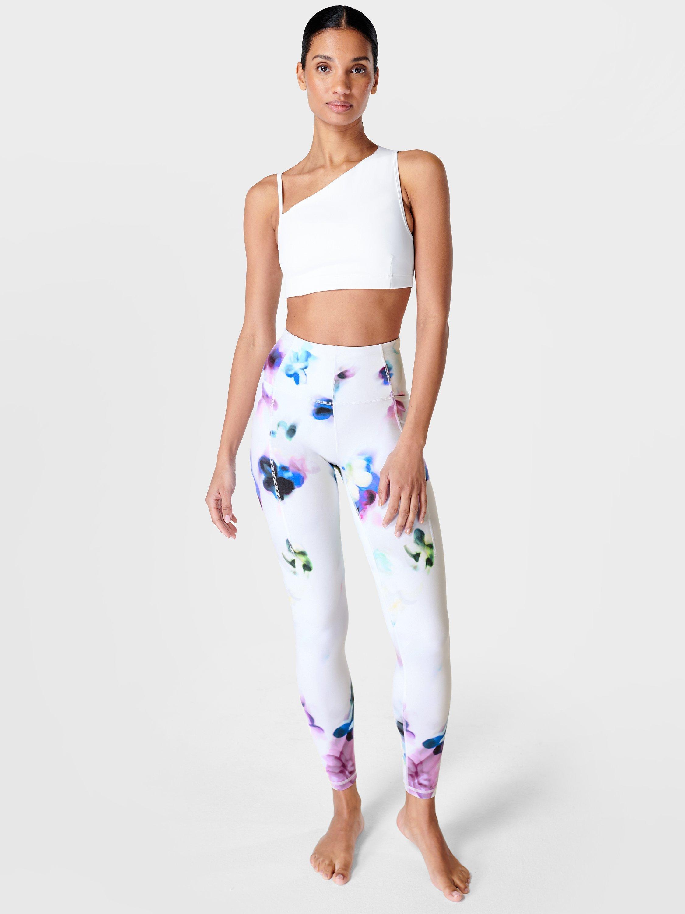 Product image 3 of 6, which shows Sweaty Betty Asymmetrical Sports Bralette, White, XS