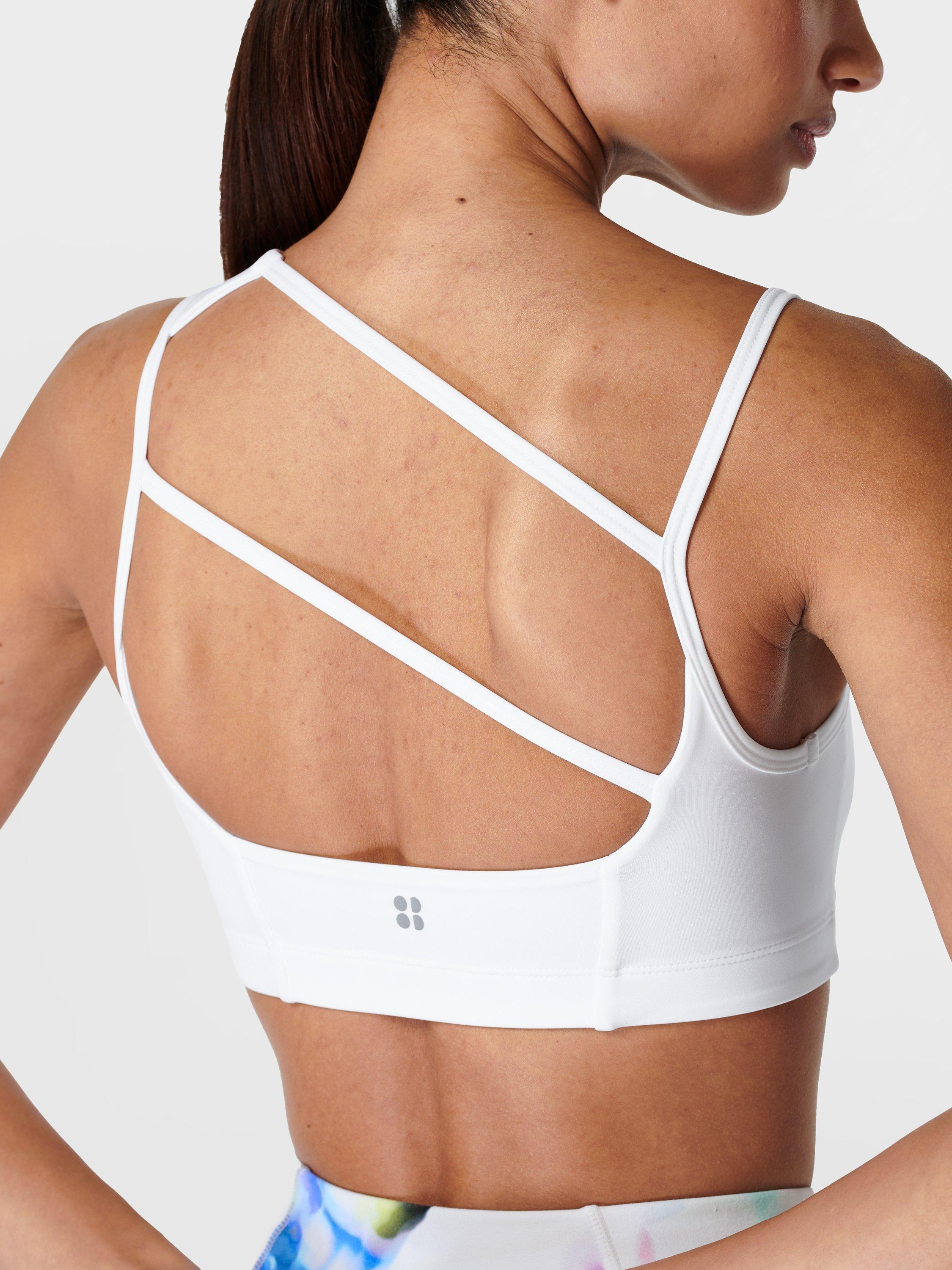 Product image 6 of 6, which shows Sweaty Betty Asymmetrical Sports Bralette, White, XS