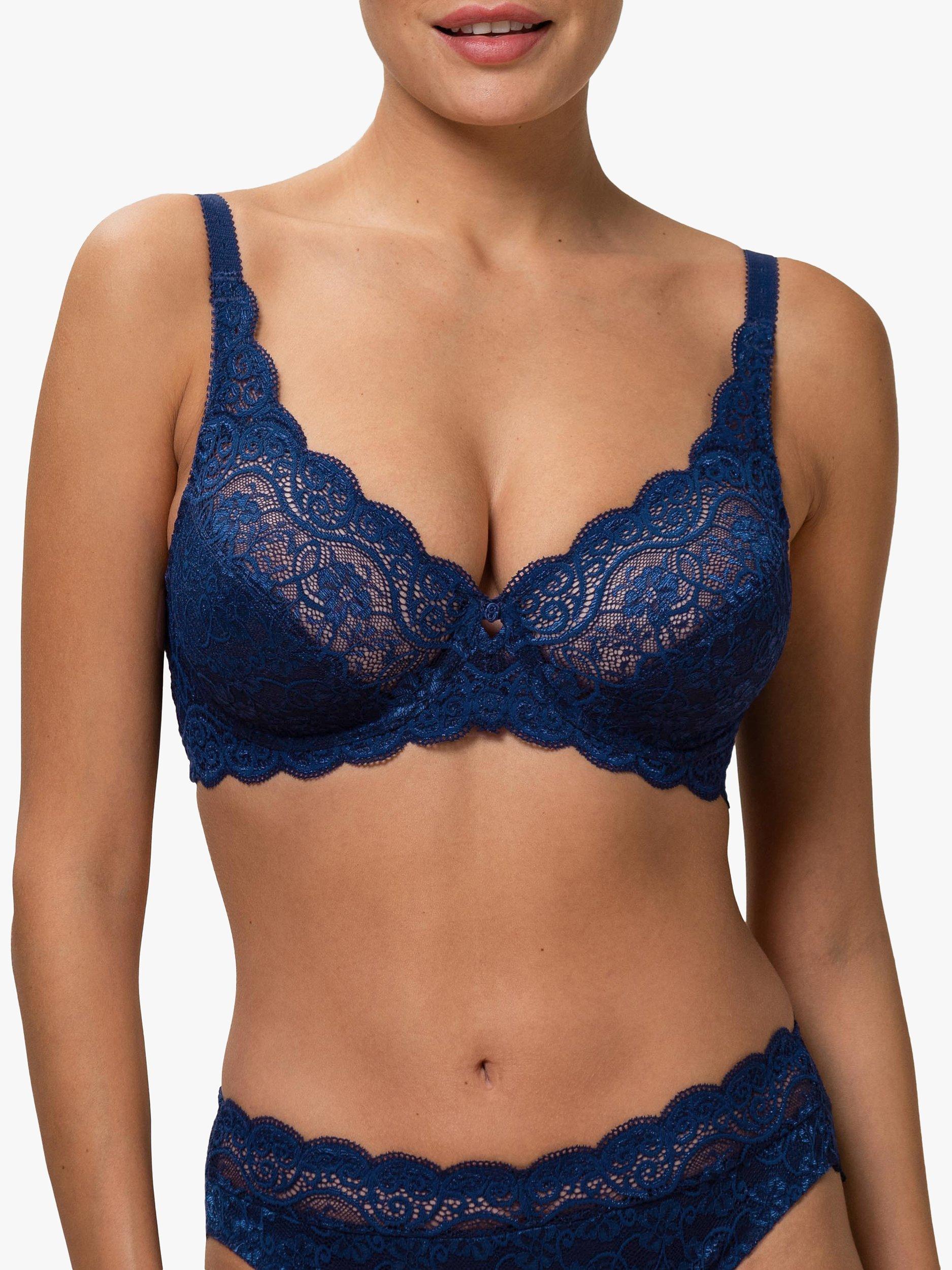 Product image 1 of 5, which shows Triumph Amourette 300W Underwired Bra, Deep Water, 42D