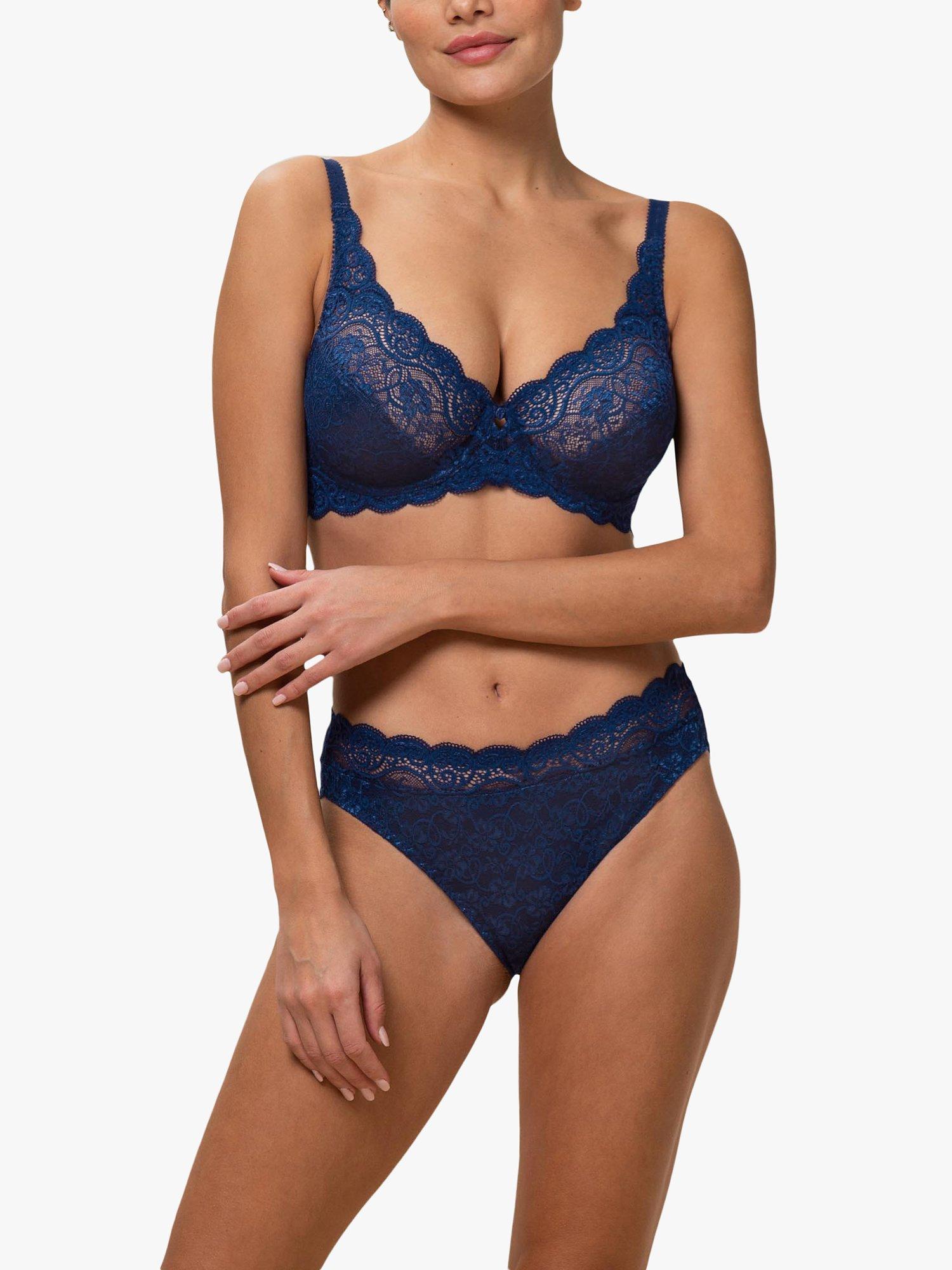 Product image 3 of 5, which shows Triumph Amourette 300W Underwired Bra, Deep Water, 42D