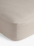 John Lewis Warm & Cosy Brushed Cotton Deep Fitted Sheet, Latte