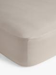 John Lewis Warm & Cosy Brushed Cotton Fitted Sheet, Latte