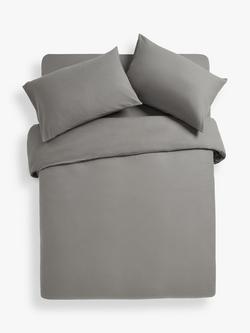 John Lewis Warm & Cosy Brushed Cotton Bedding, Dove Grey