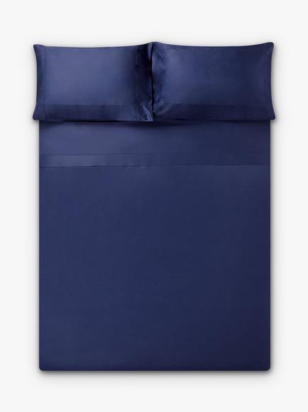 Jasper Conran London Supima 500 Thread Count Satin Flat Sheet - view 2, Jasper's Navy
