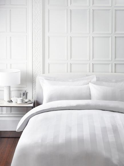 Jasper Conran London 500 Thread Count Satin Stripe Bedding, White