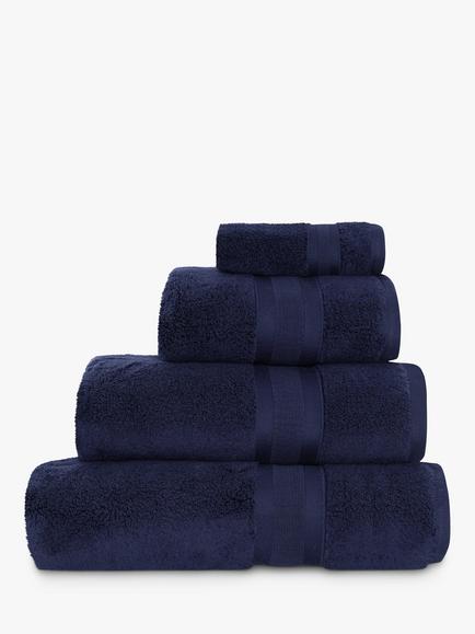 Jasper Conran London Zero Twist Cotton Fast Drying Towel, Navy