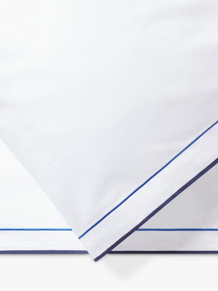 Jasper Conran London 800 Thread Count Egyptian Cotton Satin Bedding - view 2, White/Blue
