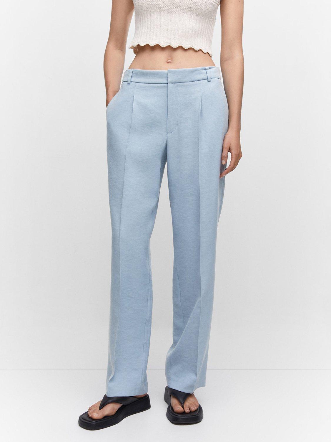 Mango Cesar Tailored Trousers, Medium Blue
