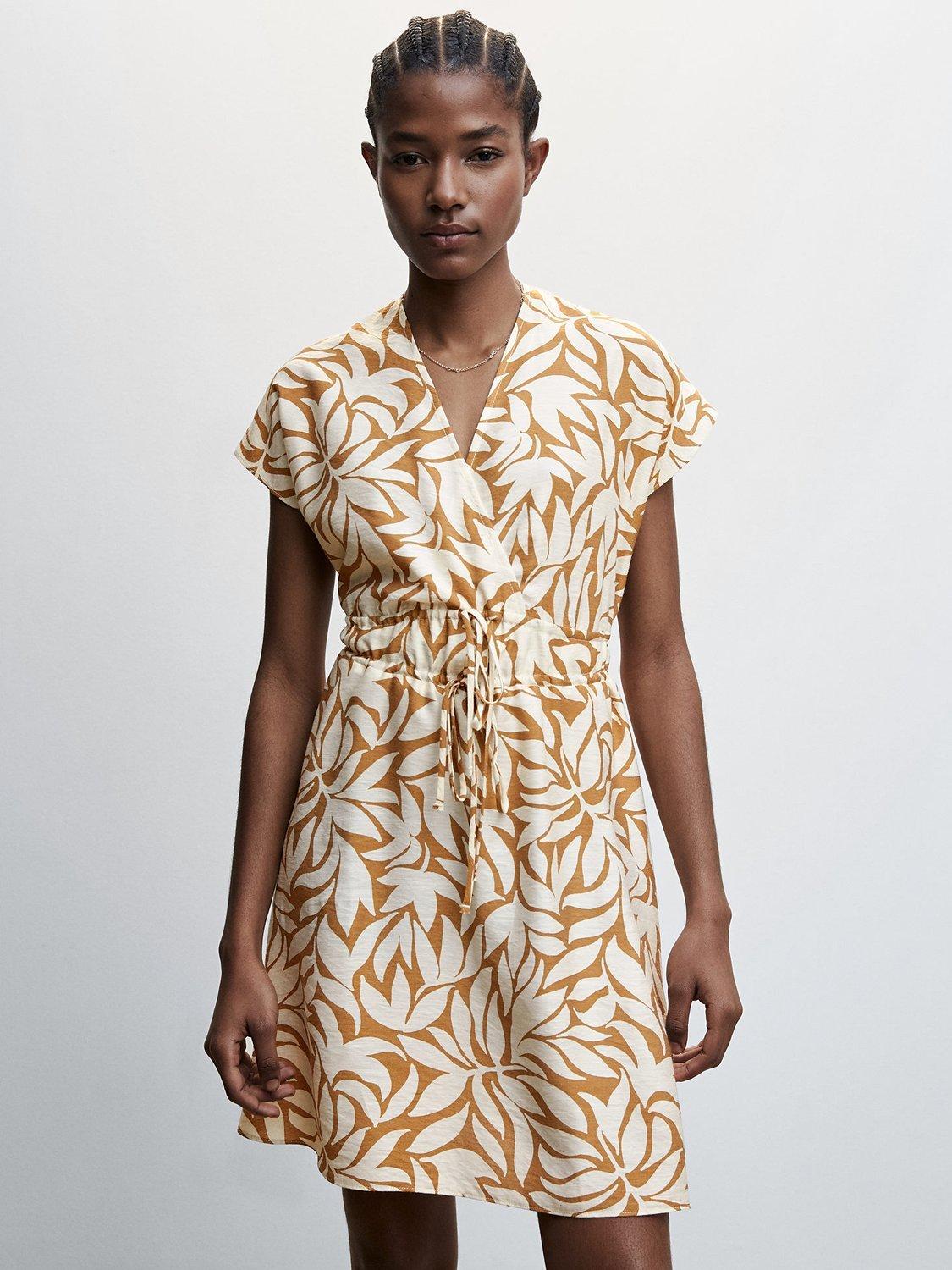Mango Tulipa Mini Dress, Light Beige