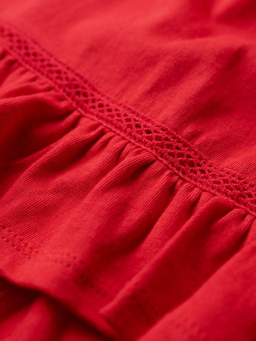 Product image 6 of 6, which shows Superdry 50s Lace Bandeau Mini Dress, Risk Red, 6