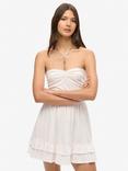 Superdry 50s Lace Bandeau Mini Dress, Optic