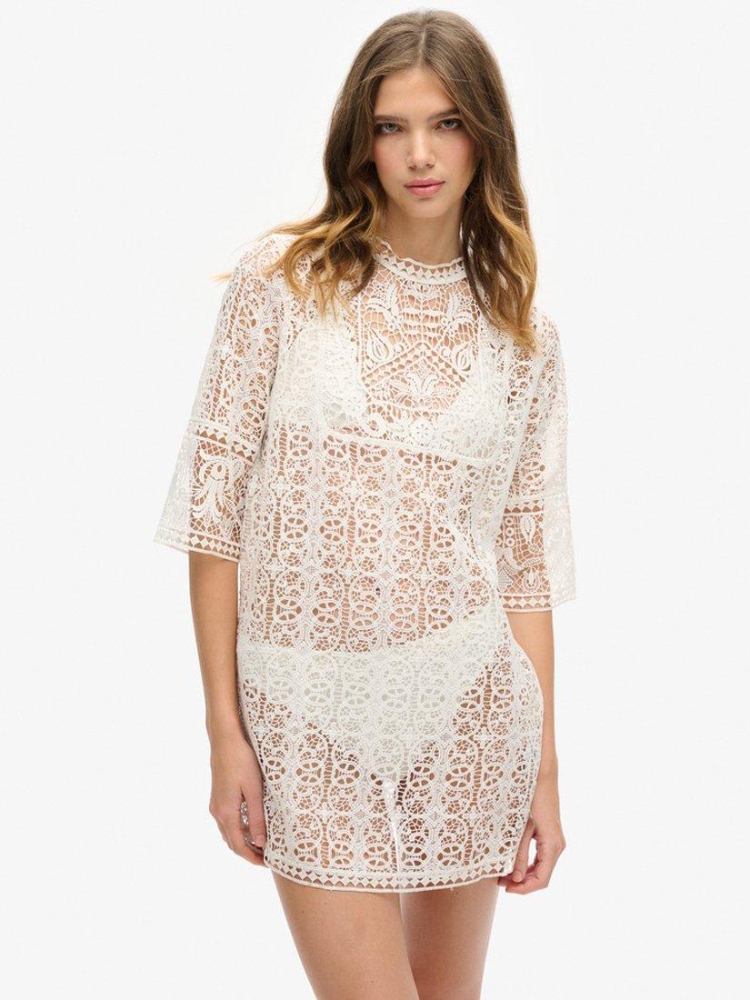 Superdry Beach Cover Up Lace Mini Dress