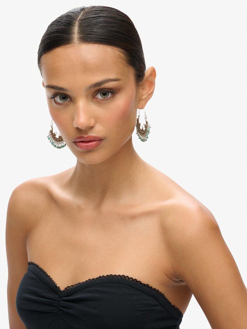 Product image 3 of 6, which shows Superdry 50s Lace Bandeau Mini Dress, Black, 6