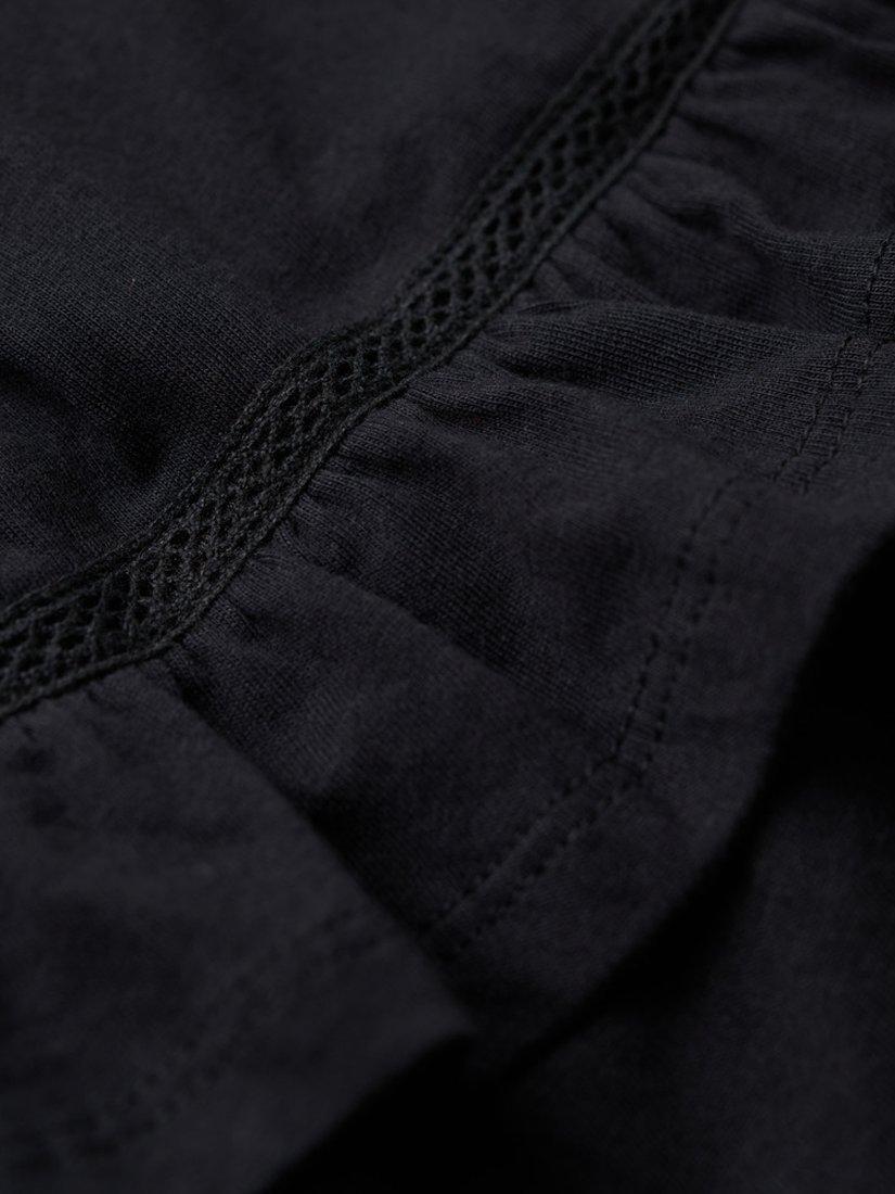 Product image 6 of 6, which shows Superdry 50s Lace Bandeau Mini Dress, Black, 6