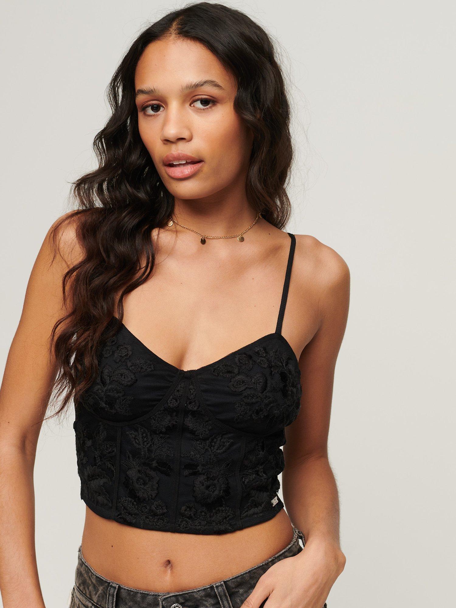 Superdry Floral Embroidered Corset Top