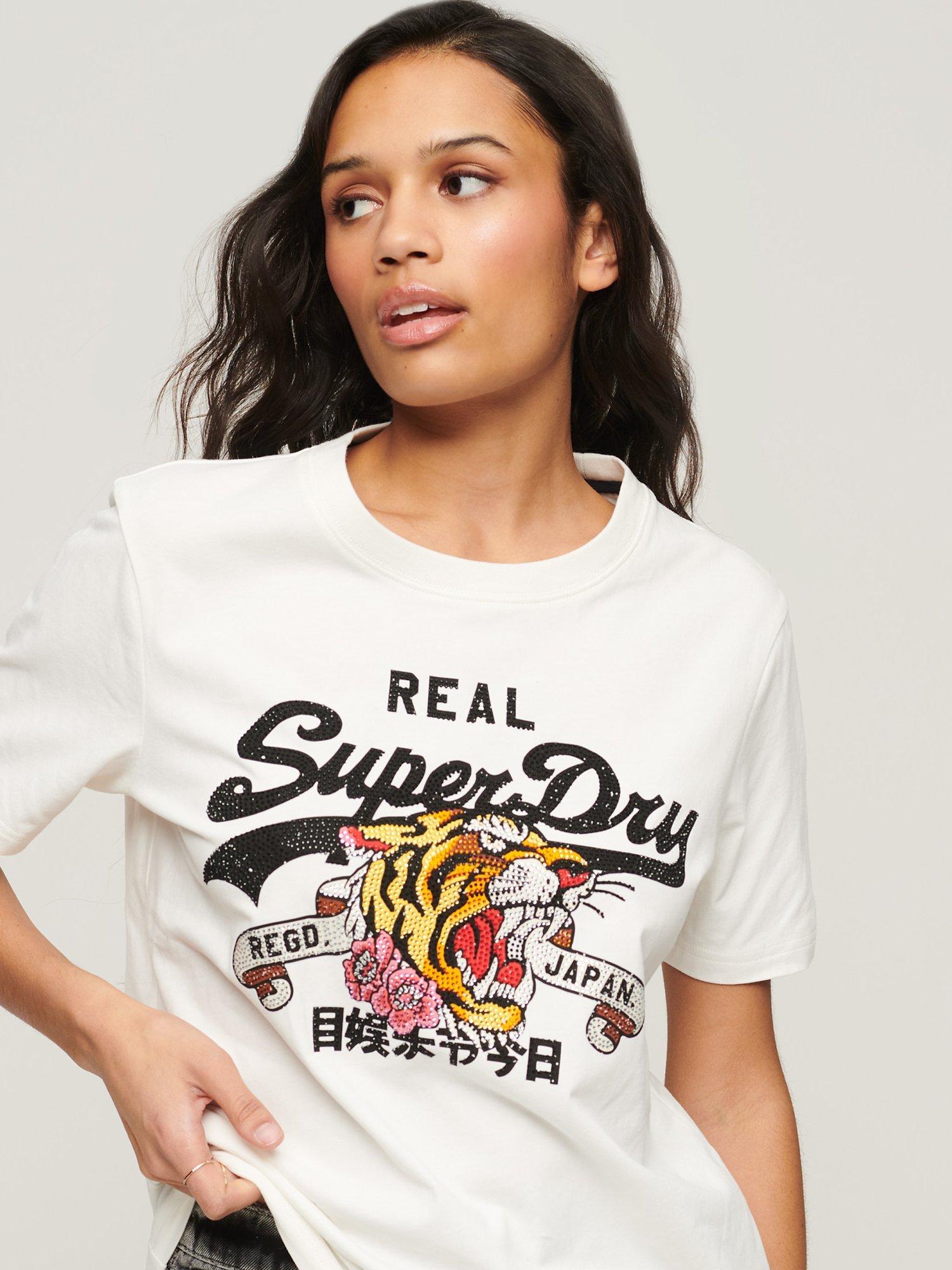 Superdry Vintage Logo Narrative T-Shirt, Ecru