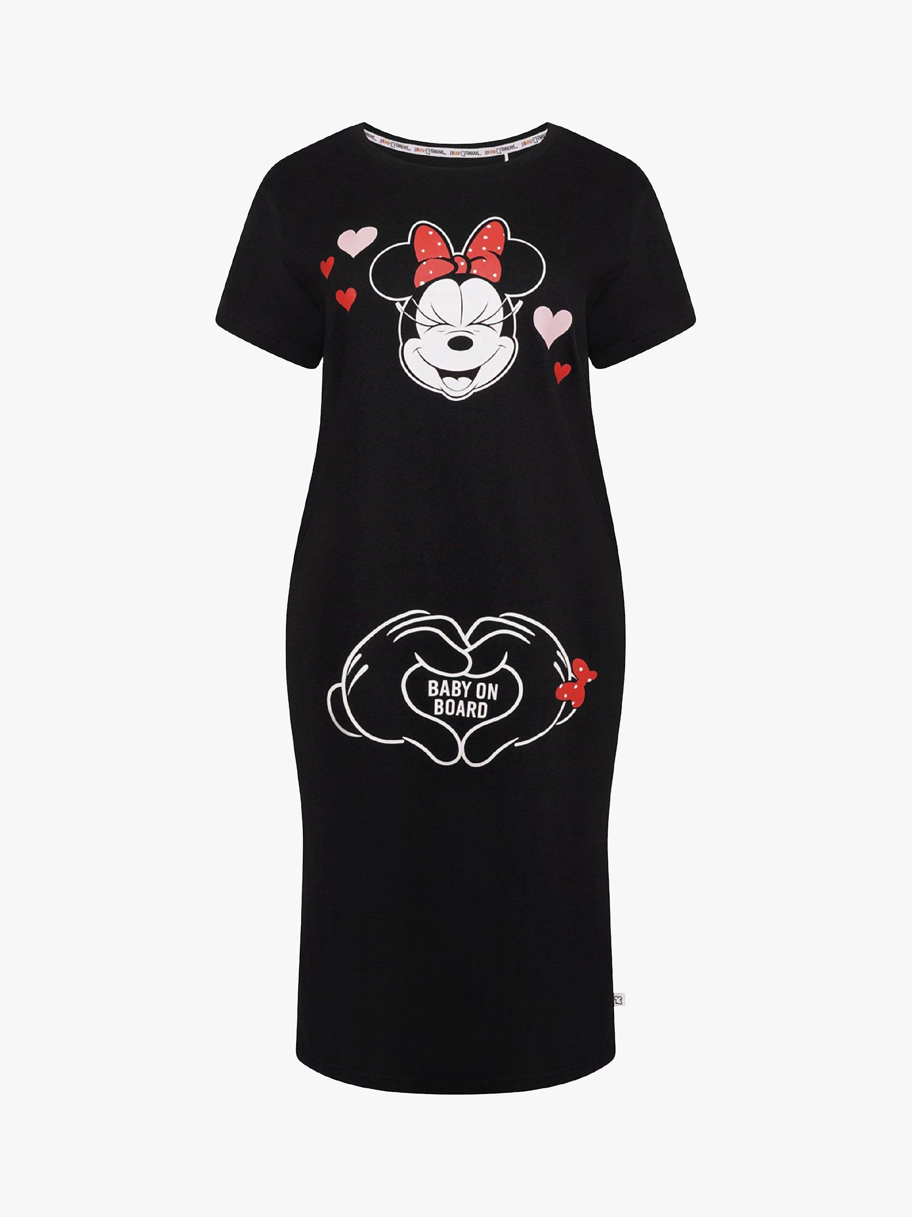 Product image 2 of 4, which shows Brand Threads Maternity Minnie Mouse Nightdress, Black, XS