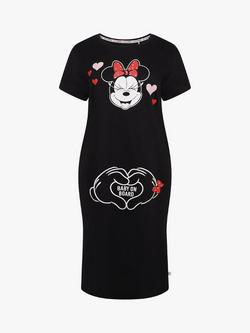 Brand Threads Maternity Minnie Mouse Nightdress, Black - view 2, Black